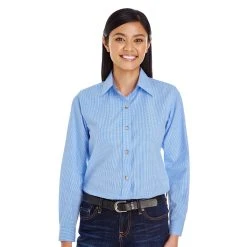 Backpacker Ladies' Yarn-Dyed Micro Check Woven Shirt (7036)